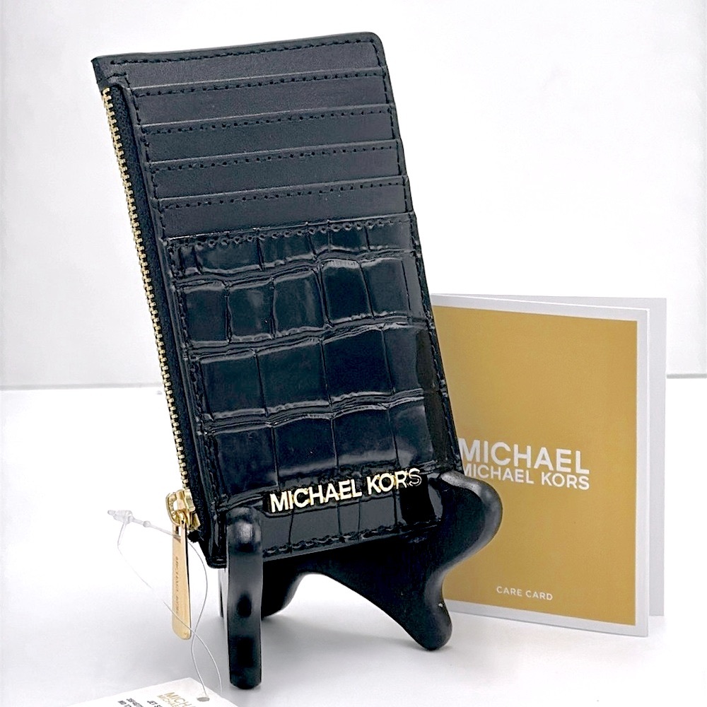 MICHAEL KORS JET SET TRAVEL MEDIUM TZ CARD CASE IN BLACK - Picture 1 of 10